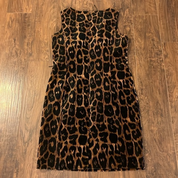 Talbots 100% Cotton Black and Brown Midi Dress, Sz. 12P - Picture 8 of 11